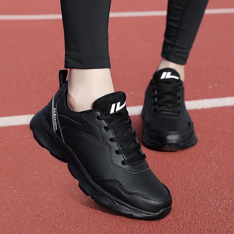 

Wide head sneakers shock absorption running lightweight soft sole super soft black foam sole travel shoes 42
