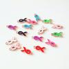 100Pack Heart Ribbon Accessor for DIY Jewelry Durable Awareness Ribbon Charm Jewelry Findings Mixed Color Ribbon Pendant