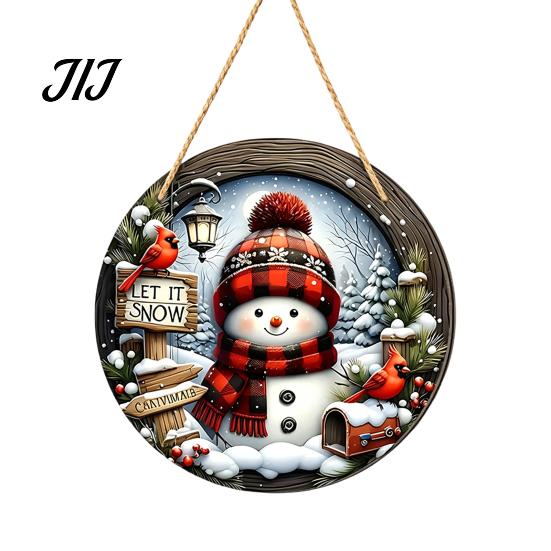 Holiday Decorations for Home Wooden Christmas Hanging Pendant, Snowman/Santa Claus/Gnome Ornament with Festive Door Plaques Hemp Rope Indoor