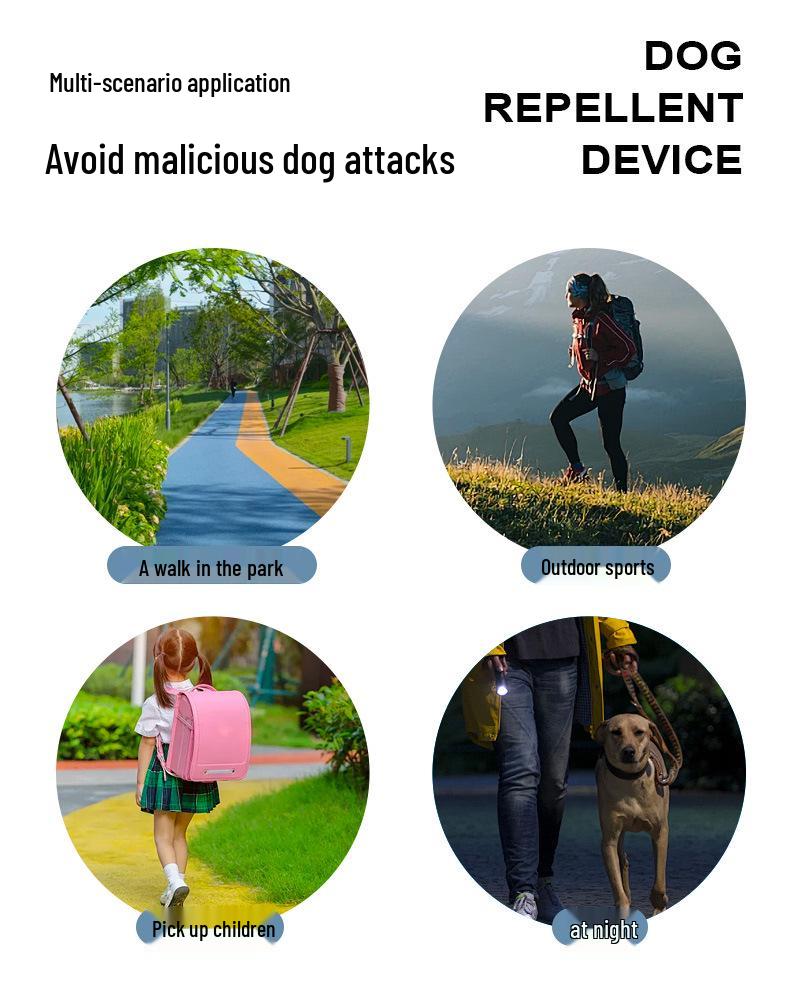 Portable Ultrasonic Dog Bark Stopper & Training Device with Light - Three-Head Dog Repeller