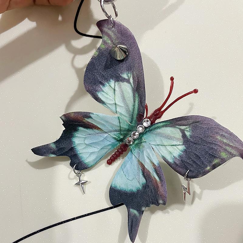 

1 шт. Элегантное украшение с дизайном из стразов, Крутые подвески для сумки в стиле панк, Брелоки, Шарм для сумки, Модный, Многоцветный фиолетовый/зелёный