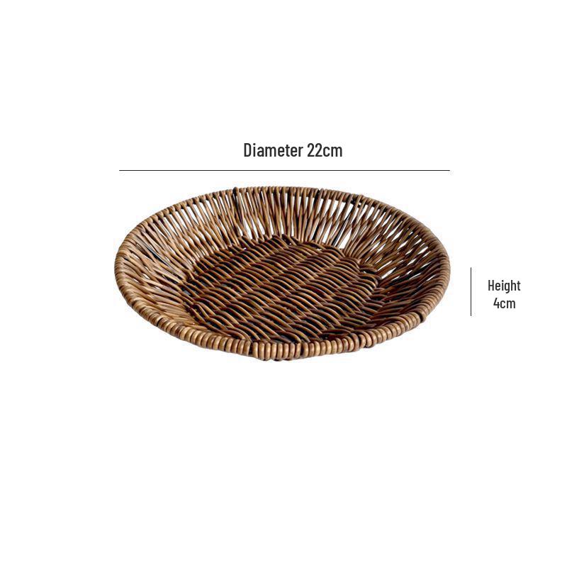 Creative Round Handwoven Rattan-Style Basket for Snacks & Dried Fruit