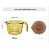 Amber Heat-Resistant Glass Measuring Cup Set with Lids