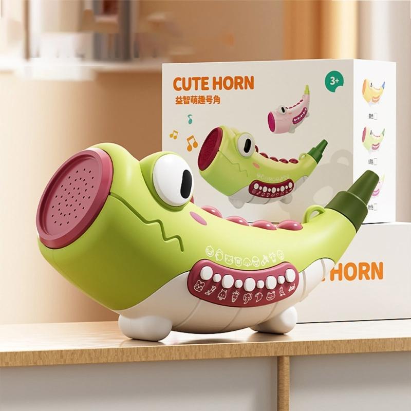 Colorful Dinosaur Horn Blowing Toy For Children Oral Muscle Development Interactive Music Trumpet for Early Education