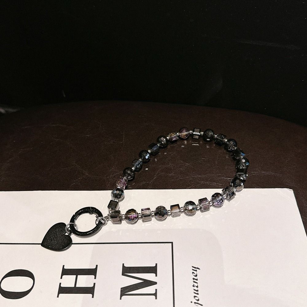 Short Crystal Beads Phone Chain Anti-lost Love Phone Pendant Mobile Phone Lanyard  Christmas Gifts