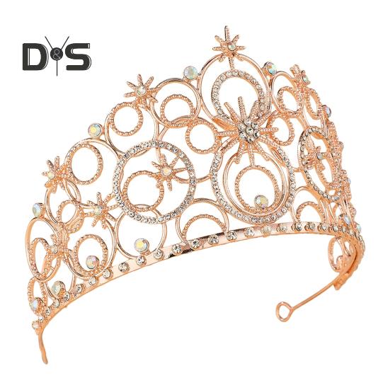 

Женская корона-повязка на голову, сверкающие стразы, инкрустированный обруч для волос, удобная посадка, головной убор, украшения для волос, аксессуары розового золота