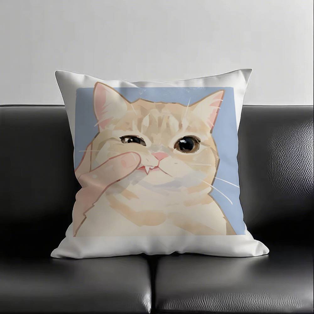 1pc Cute Cat Pillow Case Square Bedroom Sofa Leisure Comfort Cushion Car Living Room Home Decoration