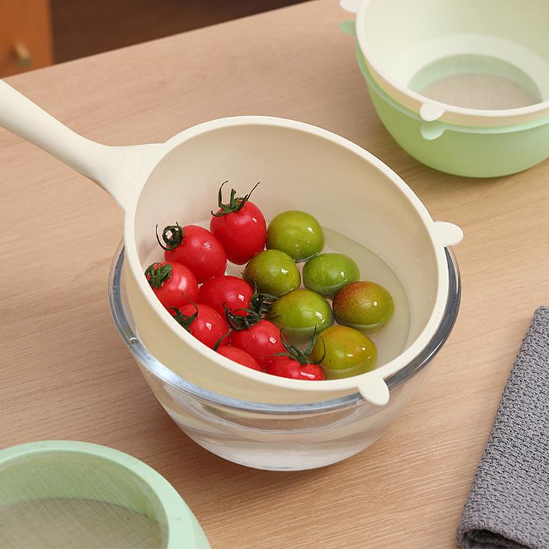 Rice Sieve Plastic Colander Kitchen Drain Basket With Long Handles Rice Bowl Strainer Strainer Basket Sink Drain Kitchen Tools