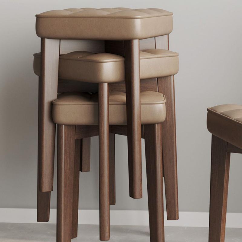 Massivholz Polsterstuhl - Moderner minimalistischer stapelbarer Hocker für Wohnzimmer oder Schreibtisch