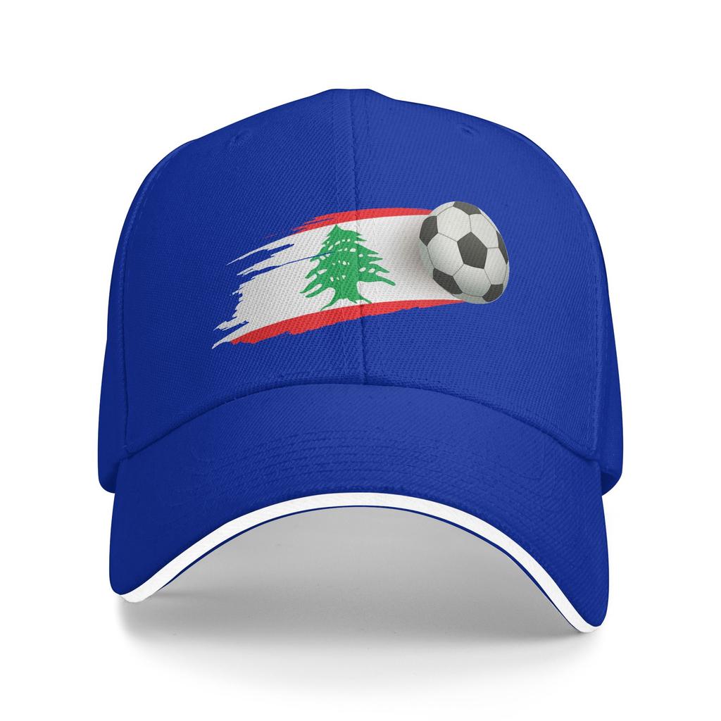 Unisexs Womens Lebanese Soccer Ball Lebanon Flag Outdoor Hat Trucker Baseball Caps Casual Baseball Cap Sunscreen Hats