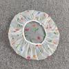 Waterproof Shower Cap for Women - Cute Floral Long Hair Cover, Reusable PE Single-Layer