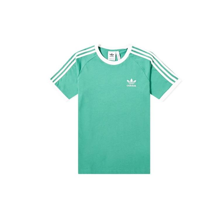 adidas originals 3-Stripes Tee Casual Round Neck Loose Logo Stripe Short Sleeve Green Men s FM3771 L