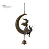 Ornamenti da Giardino a Forma di Luna Crescente Campanella a Vento da Strega, Gotico con Gatto Nero Campanella da Appendere, Decorazione Spirituale per Donne Portico Patio Balcone Mistico