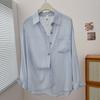 New Korean Simple and Breathable Design Slightly Transparent Shirt, Light and Loose Casual Lazy Style Shirt In Summer