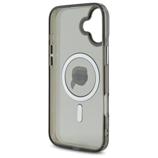Karl Lagerfeld Klhmp16Mhlskik Iphone16 Plus 6.7 Czarny/Black Hardcase Iml Metal Karl Head Magsafe