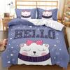 Kids Cat Duvet Cover Queen Size,Cartoon Kitten Sleeping on Crescent Moon Stars Night Dreams Polyester Comforter Cover for Kids