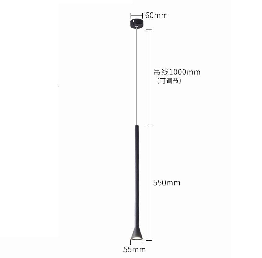 Creative Art LED Pendant Lights Long Tube Lamps Kitchen Dining Room Shop Bar Decoration Cord Pendant Lamp Background Lights