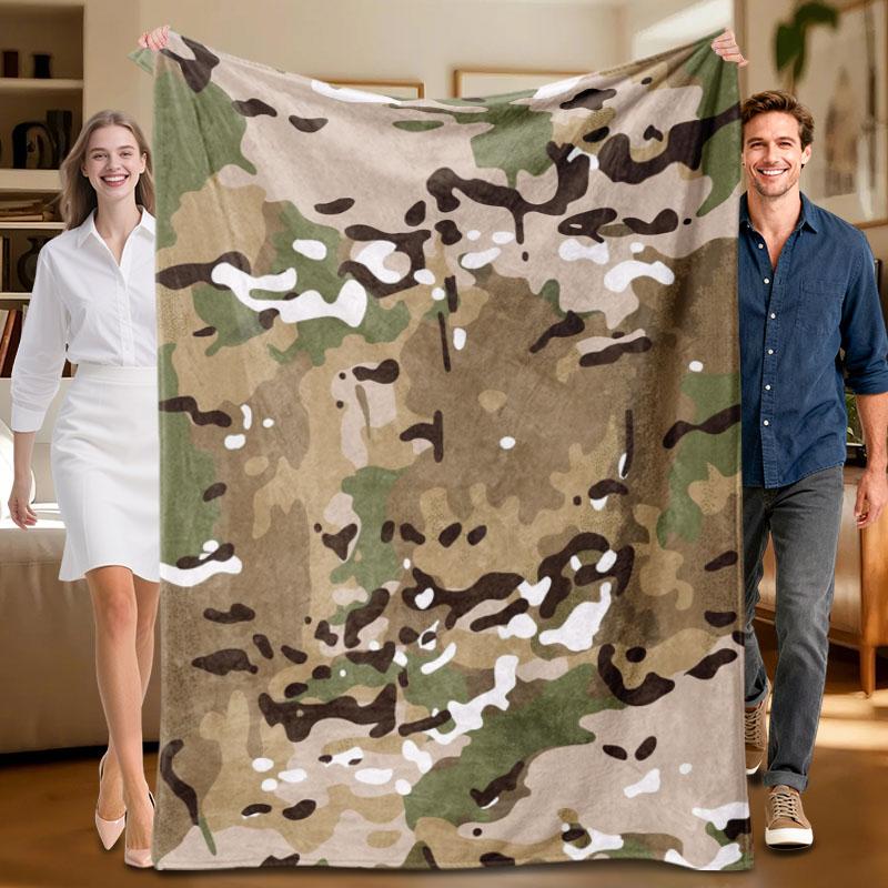 

1 piece camouflage color flannel blanket soft suitable for sofa bed office allseason use 75x100cm