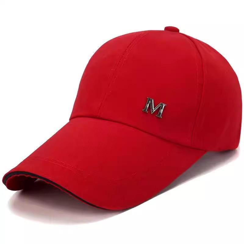 

Letters Embroidery M Men Large Brimmed Baseball Caps Outdoor Protection Sun красный