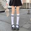 Damen Student Langsocken Gestreift Uni