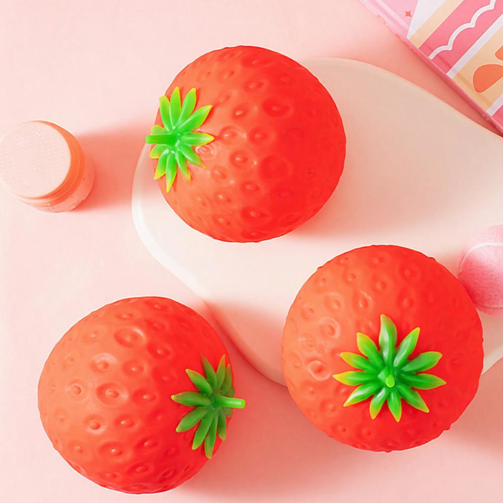 Realistic Strawberry Squeeze Toy Slow Rising Tpr Fruit Stress Ball Super Soft Strawberry Fidget Toy For Anxiety Relief