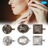 60pcs Metal Round Oval Pendant Base Tray Glass Domes Sheet Jewelry DIY Tool Accessory