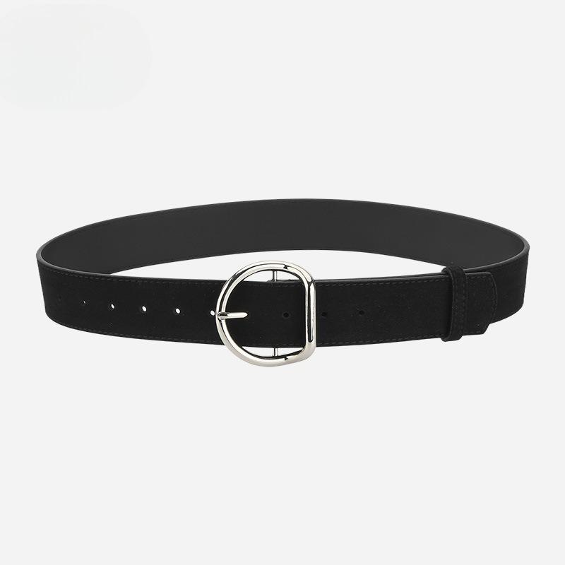 Retro Matte Leather Women's Belt, Fashionable Simple Reverse Velvet Versatile Match with Jeans High-end Decorative Belt for Women