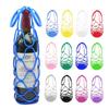 Washable Silicone Wine Bottle Storage Bag Reusable Water Bottle Tote Bags Cup Mat Wine Bottle Mesh Basket For Picnic Organizer