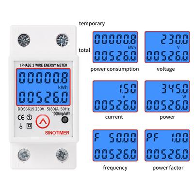 DDS6619-526L-2 Resetovací displej multifunkční elektroměr 230V