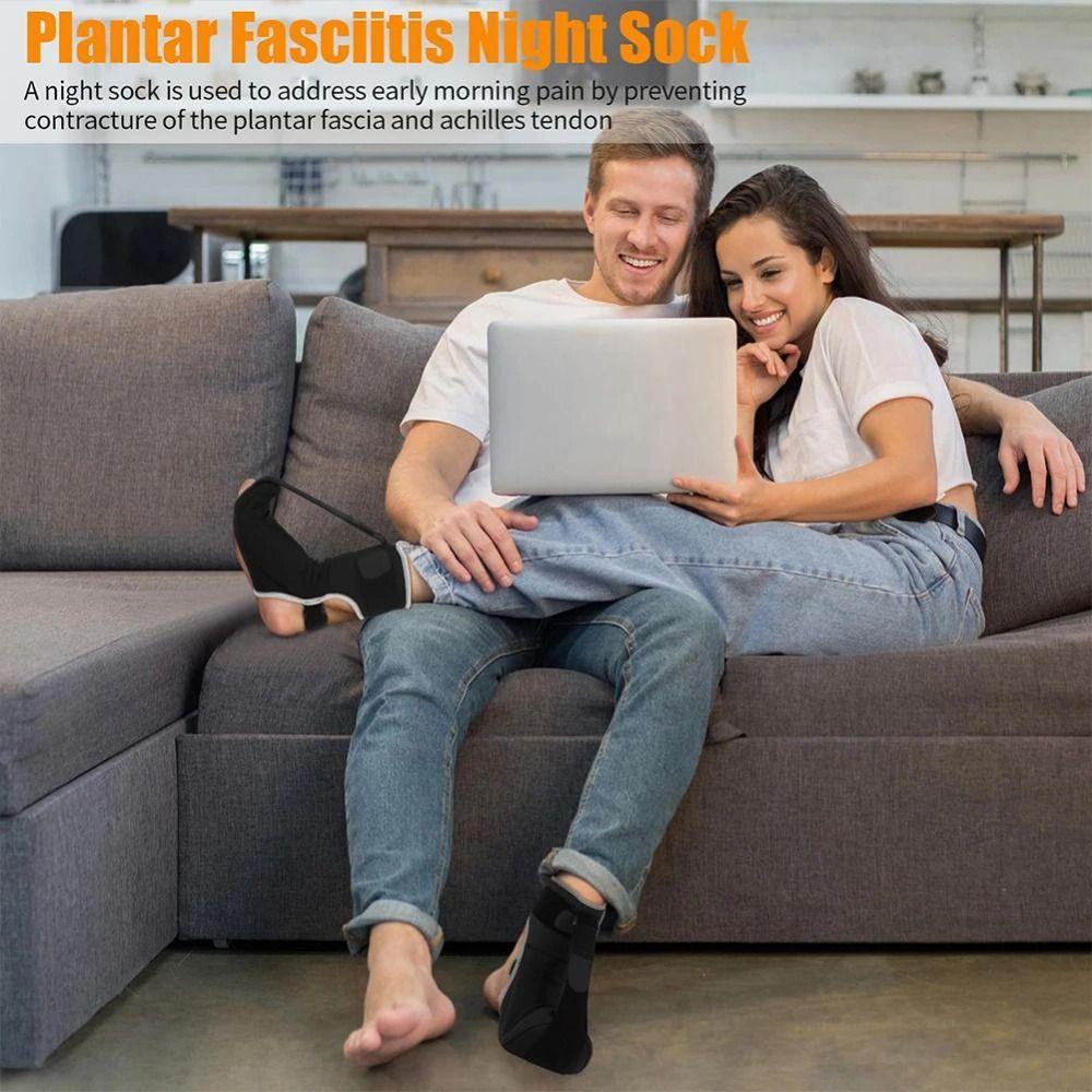 Ergonomic Design Foot Drop Brace Sock Adjustable Straps Arch Support Stretching Band  Recovery