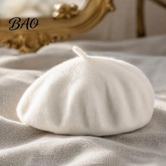 Stylish Travel Headgear Women Wool Beret Hat, Elegant Classic Solid Color Winter French Style Hat Cap, Soft Breathable Blend Headwear for Ladies