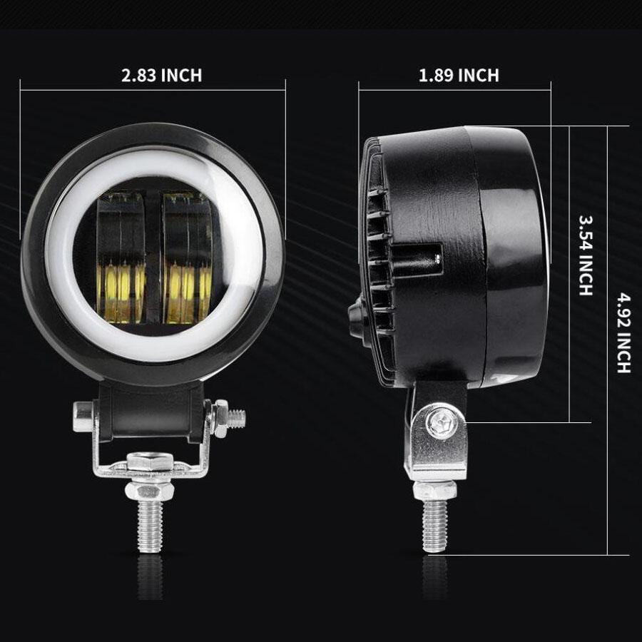 3INCH 20W LED Angel Eye Work Light Bar Spot Lamp Motorcycle Offroad Car Boat Truck SUV Pickup 12V 24V Driving Fog Lamp Headlight