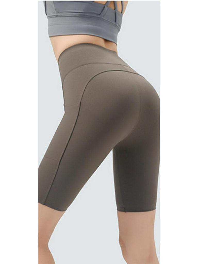 Double-Sided Tummy Control Shark Pants - Five-Pocket Hip Lift Cycling Leggings for Summer Yoga and Fitness