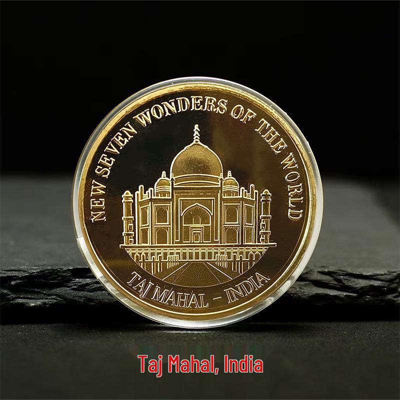 Commemorative Coin: New Seven Wonders - Pyramid, Great Wall, Taj Mahal, Colosseum Medal