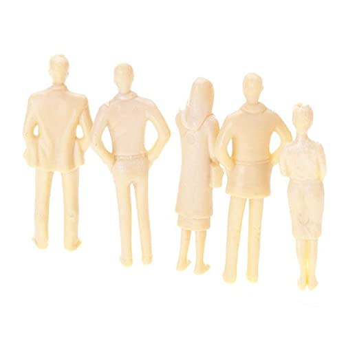 Generic 1/30 Scale Unpainted Figures (40 Figures) for Landscape Modeling, Railway Models, 3.2-5.8cm, Decoration