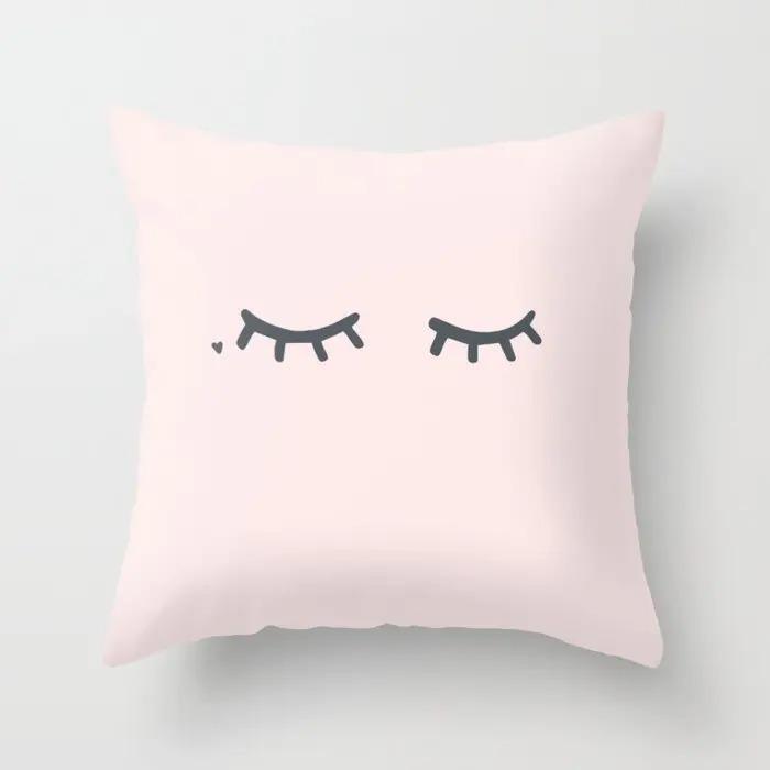 Pink Pattern Pillowcase Office Living Room Home Pillowcase Car Ornaments
