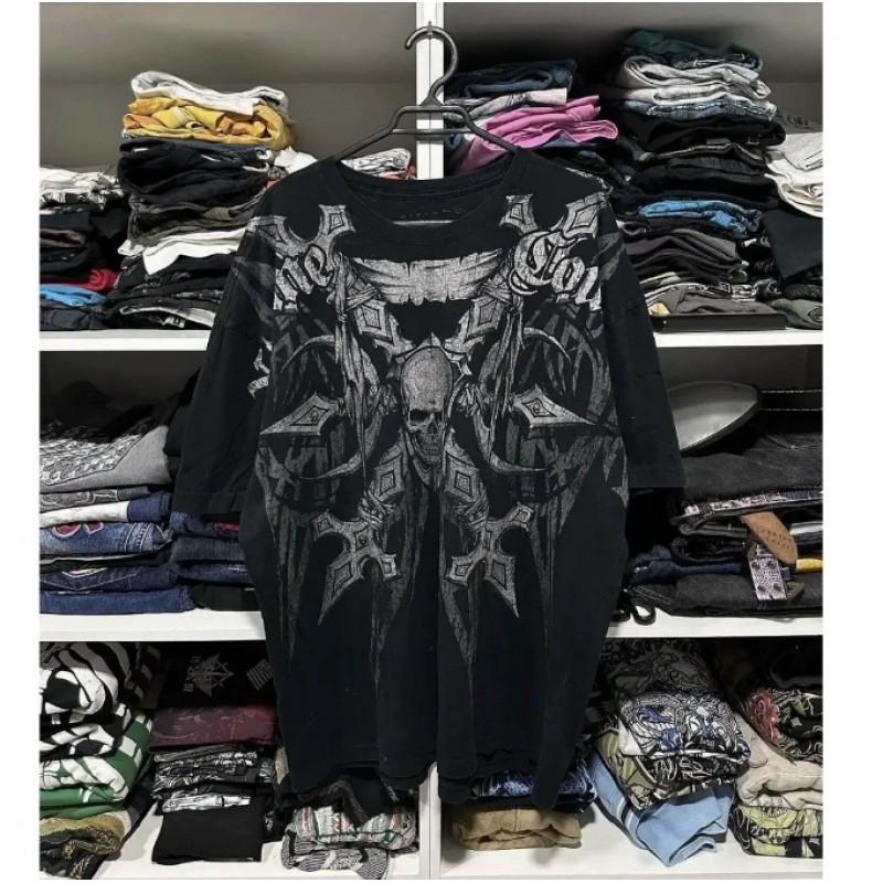 Y2K Vintage T Shirt Harajuku Hip Hop Crew Neck Short Sleeve Gothic Streetwear Unisex Tee