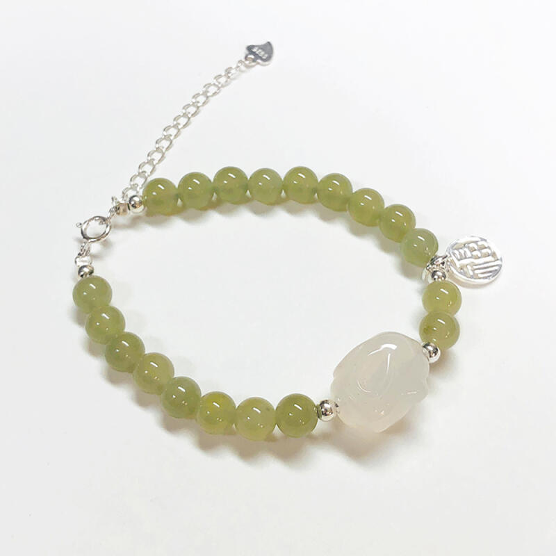 H11H26 Natural Flower Jade Lucky Bracelet (Choose 1 of 2)