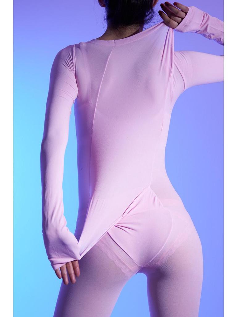 Pánské plus size sametové body s pětiprstými rukavicemi a kalhotami bez zad - Sexy černé punčochy