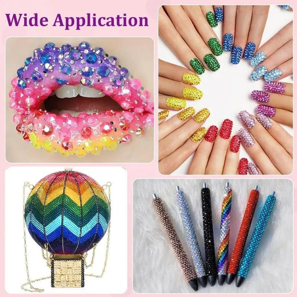 Resin Jelly Rhinestones Kit Round Flatback Non Hotfix Glitter Crystal Gem For DIY Clothes Nails Art Decorative Accessories