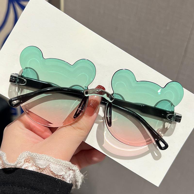 Cute Cartoon Cat's Eye Rimless Sunglasses for Girls with Color-Changing Lenses - 8 Options