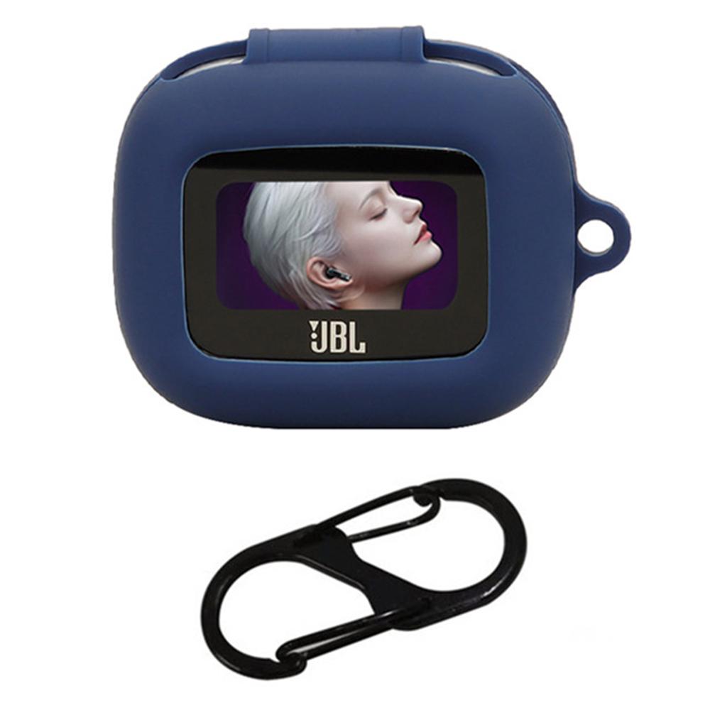 

For JBL Live Flex 3 Case Anti-Drop Earphone Silicone Cover with Hanging Buckle E