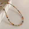 Rice Bead Necklace, Colorful Rice Grain Starry Sky Necklace, Handmade Collarbone Chain, Niche Design, Light Luxury, Multiple Wearing Methods