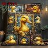 Duck Portraits Frames 2D Flat Pattern Flannel Blanket, High Quality All Seasons, Home Decor, Warmth and Comfort, Perfect for Christmas Gifts.