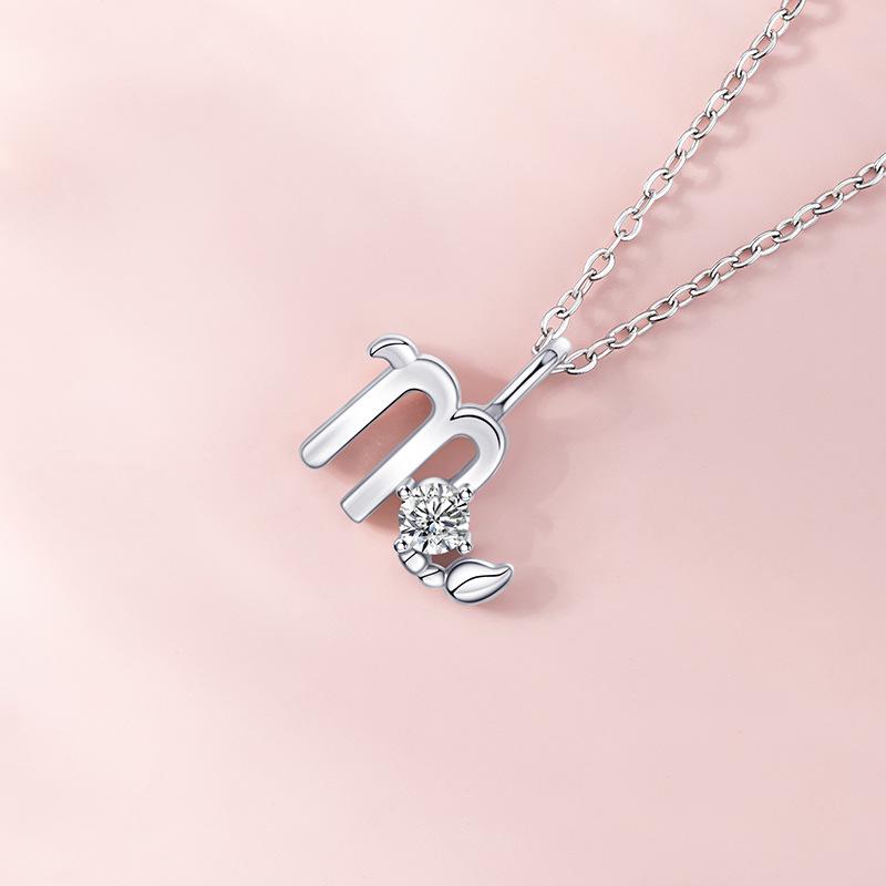 Originální design Série Dvanáct souhvězdí Náhrdelník Štír Dámská móda Jednoduchý zirkon Dojíždění Nerezová ocel Klíční kost Řetízek