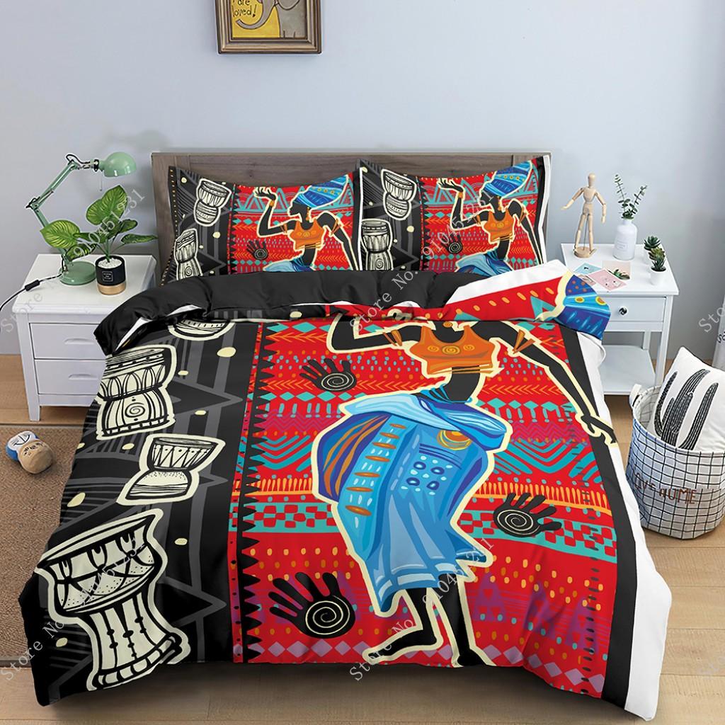 Comforter Egyptian Print 3D Ancient Egypt Tribe Decor Comforter Set For Adult Women King Size Bedding Set