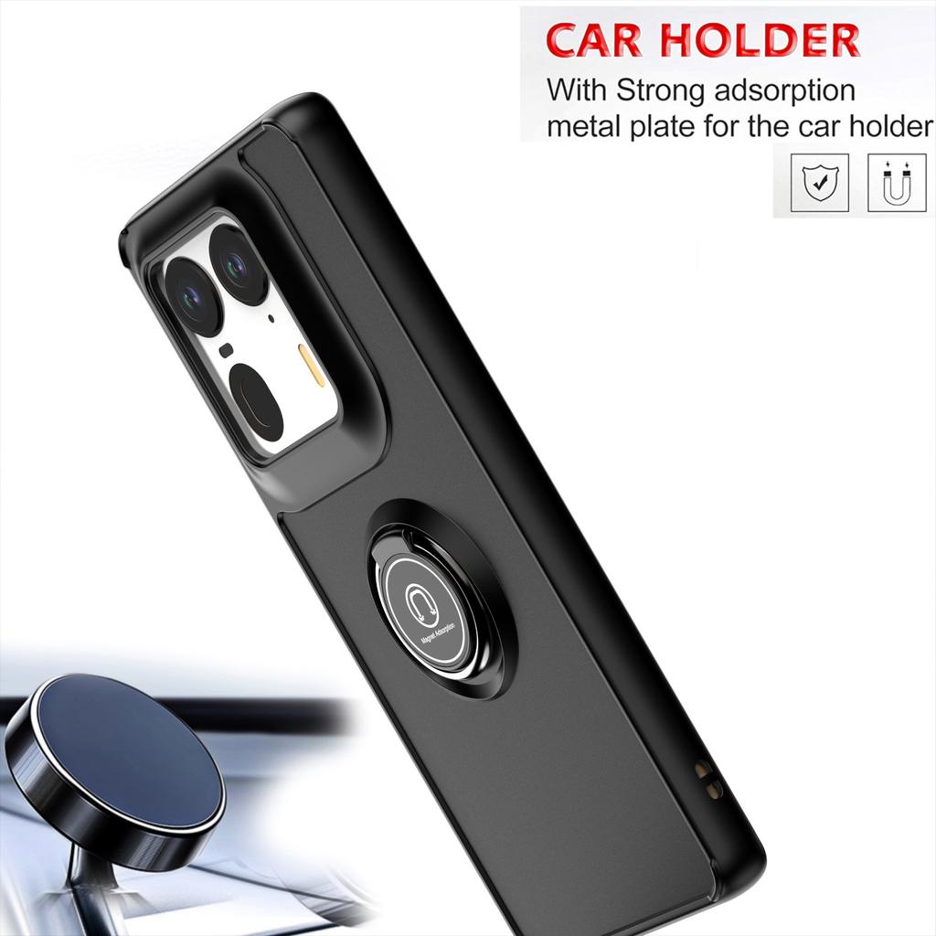 Etui Armor Matowe Twarde PC Tylna Pokrywa dla Motorola Moto Edge50 Ultra Odporne na Wstrząsy Magnetyczny Metalowy Pierścień Funda