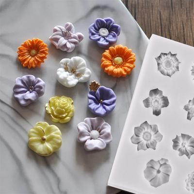 Rose Flower Series Silicone Mold Fondant Cake Chocolate Mold Cake Decoration Mold Flower Shape Handmade Soap Silicone Mold