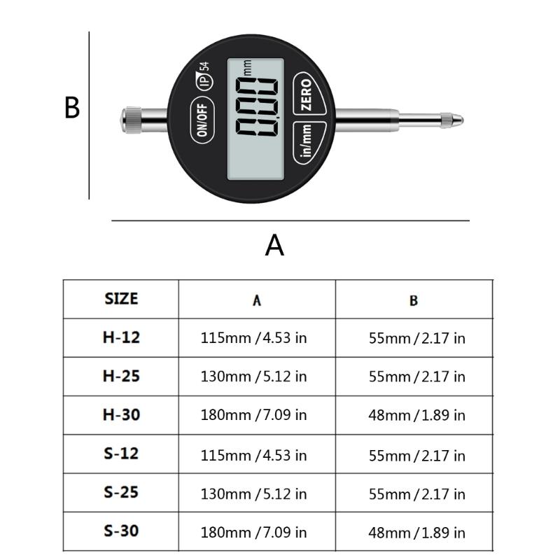 Waterproof Oil Resistant Digital Dialling Indicators Large LCD Screen 0.001mm Accuracy Thickness Depth Height Measurement Tool