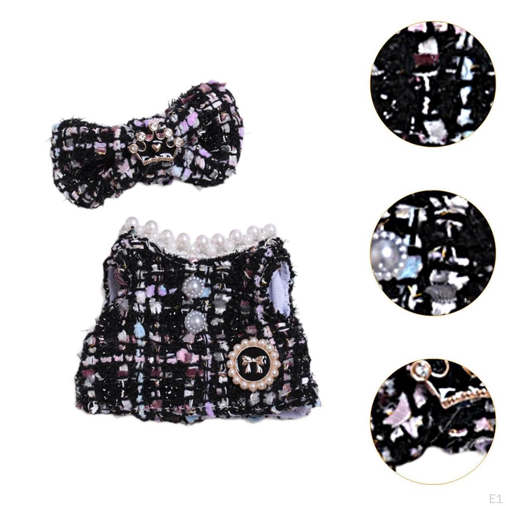 2 Stück Puppenkleid und Schleifen-Haarspange Miniaturkleidung Handgefertigte Kleidung für 15-17 cm